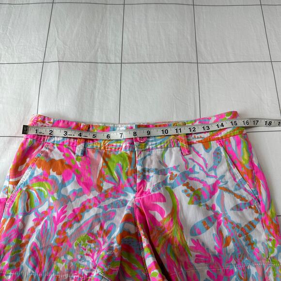 Lilly Pulitzer Shorts Womens 2 Pink White Callahan Scuba to Cuba Resort Preppy - Picture 7 of 11